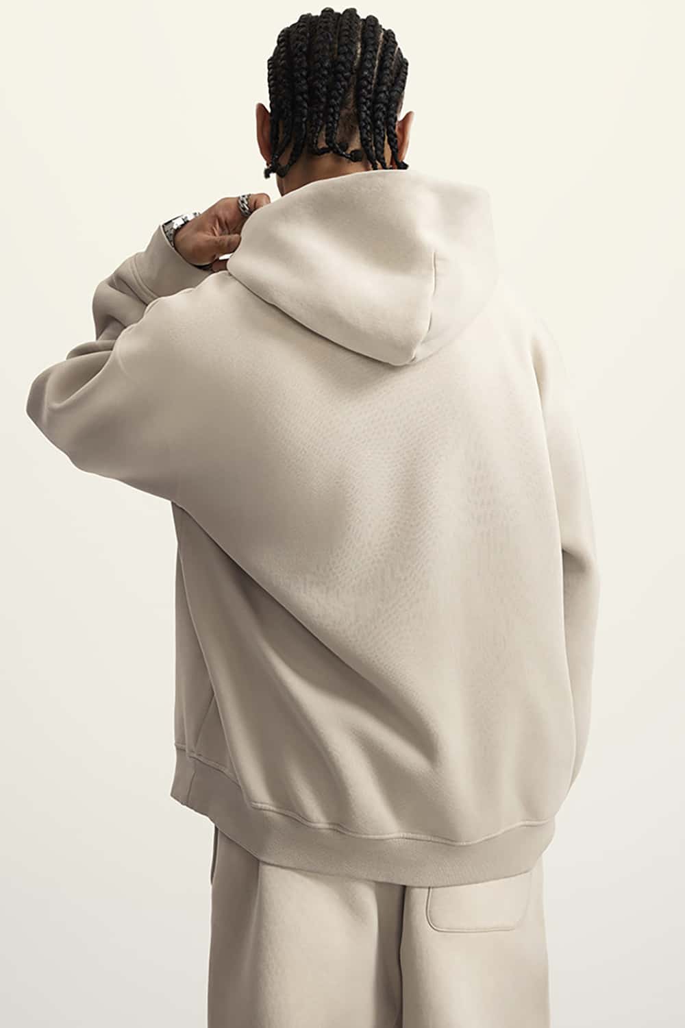 High Street Heavy-Duty Washed Hoodie with Vintage Gradient and Fleece Lining