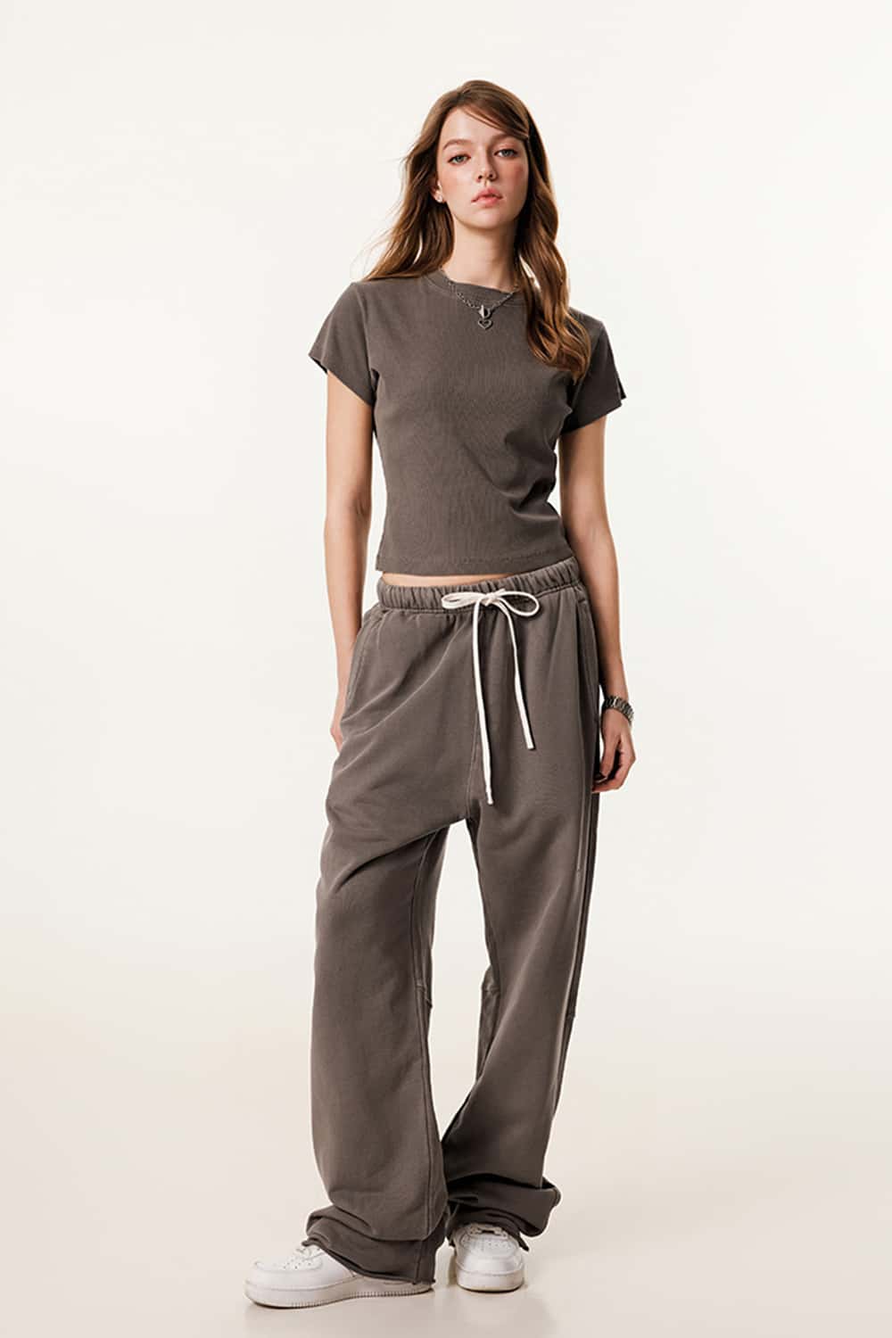 Classic Crew Neck Straight-Shoulder T-Shirt