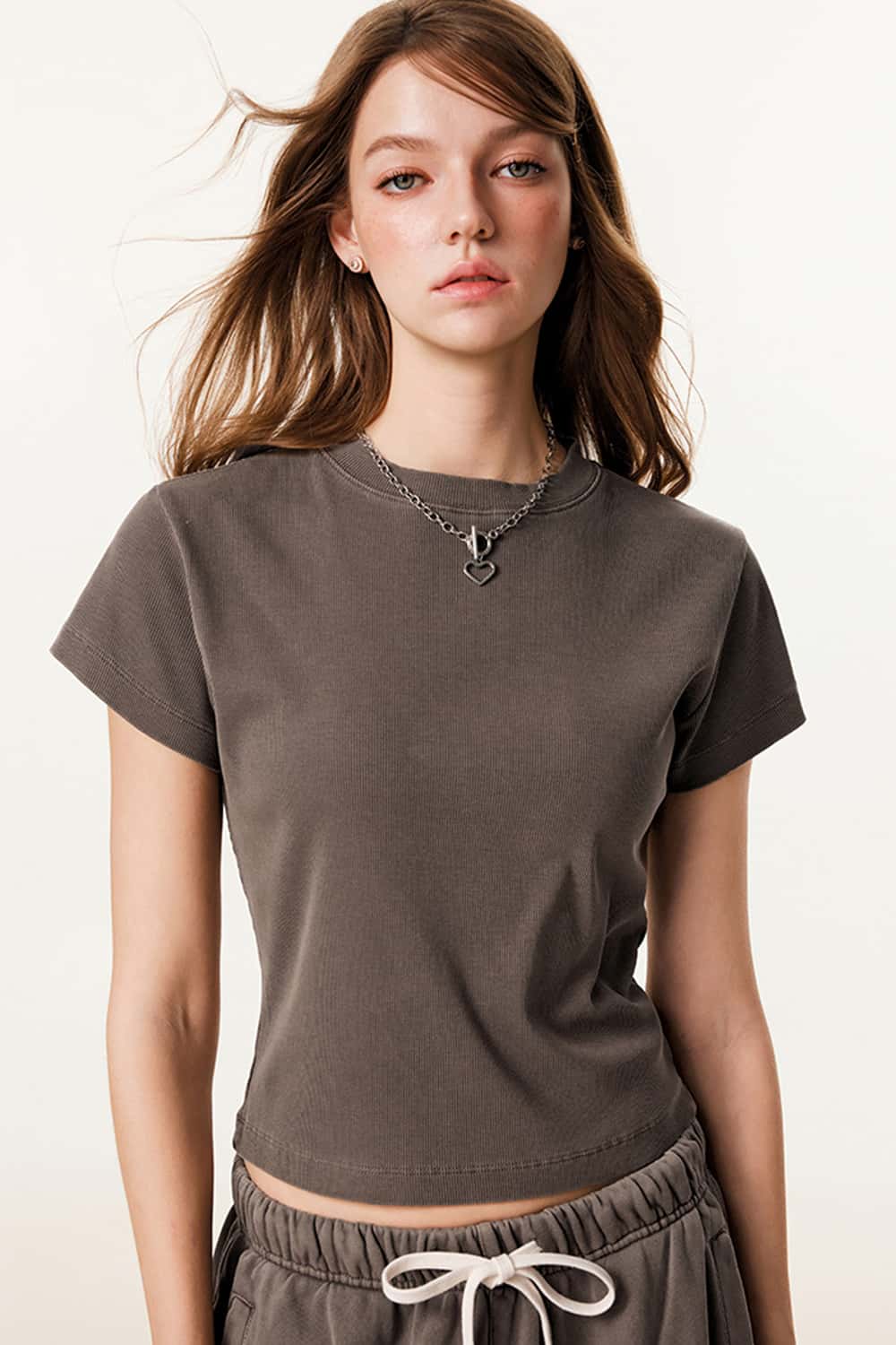 Classic Crew Neck Straight-Shoulder T-Shirt