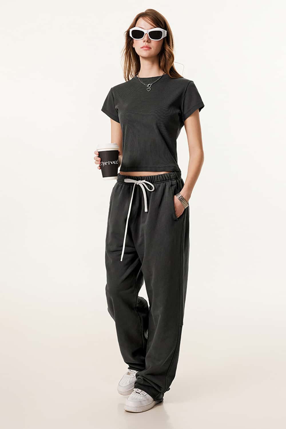 Classic Crew Neck Straight-Shoulder T-Shirt