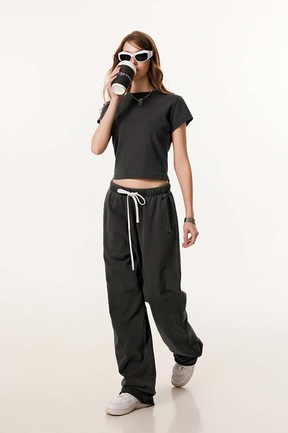 Classic Crew Neck Straight-Shoulder T-Shirt
