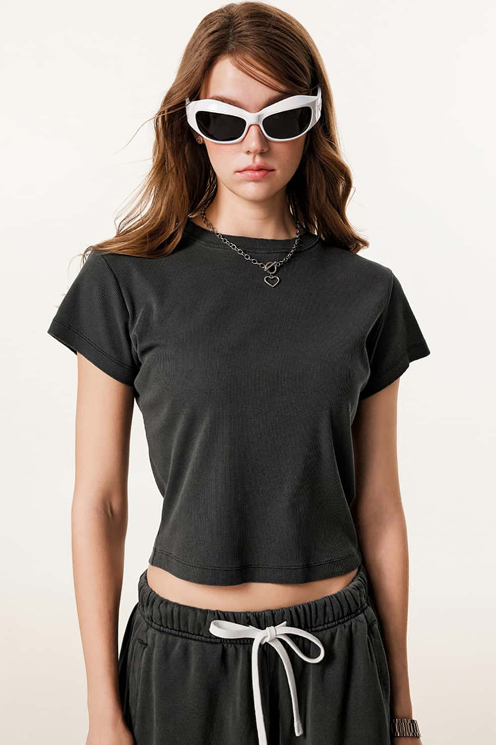 Classic Crew Neck Straight-Shoulder T-Shirt