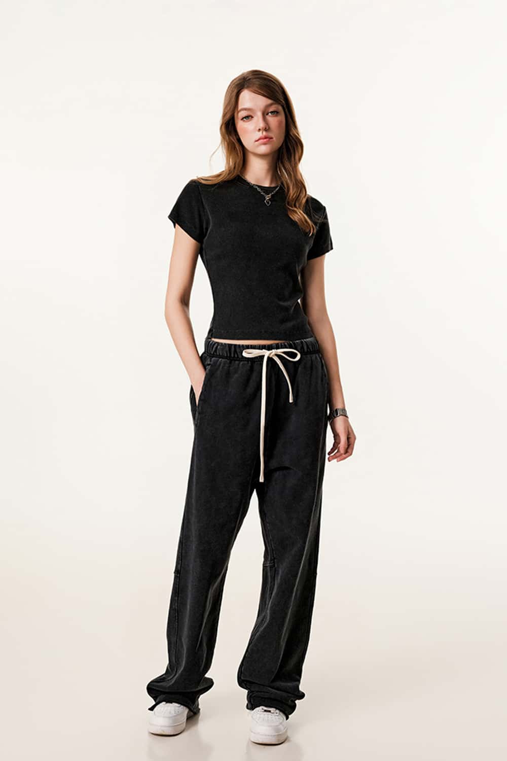 Classic Crew Neck Straight-Shoulder T-Shirt