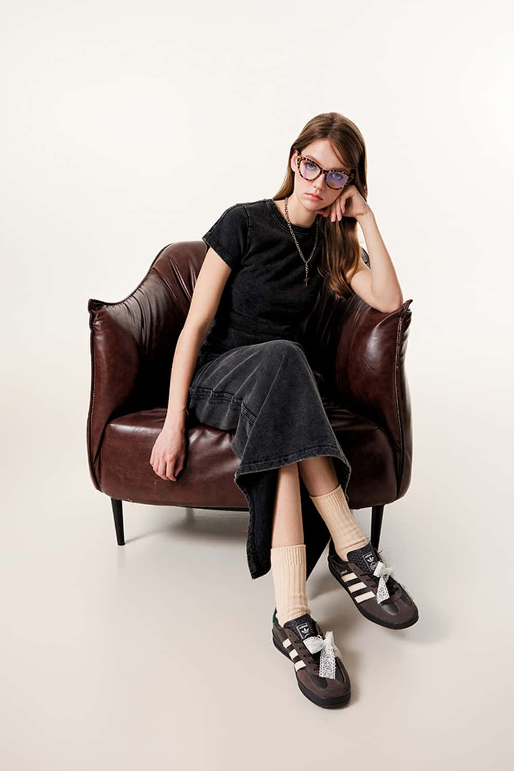 Ruched Waist Straight-Shoulder Washed Short Sleeve T-Shirt