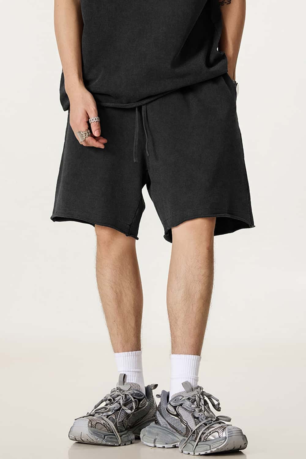Rolled Hem Knee-Length Shorts