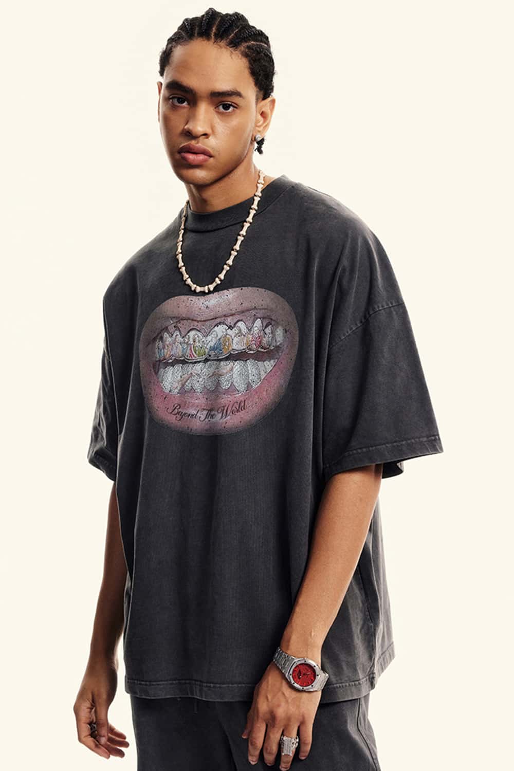 Heavyweight Vintage Washed Cotton Graphic T-Shirt
