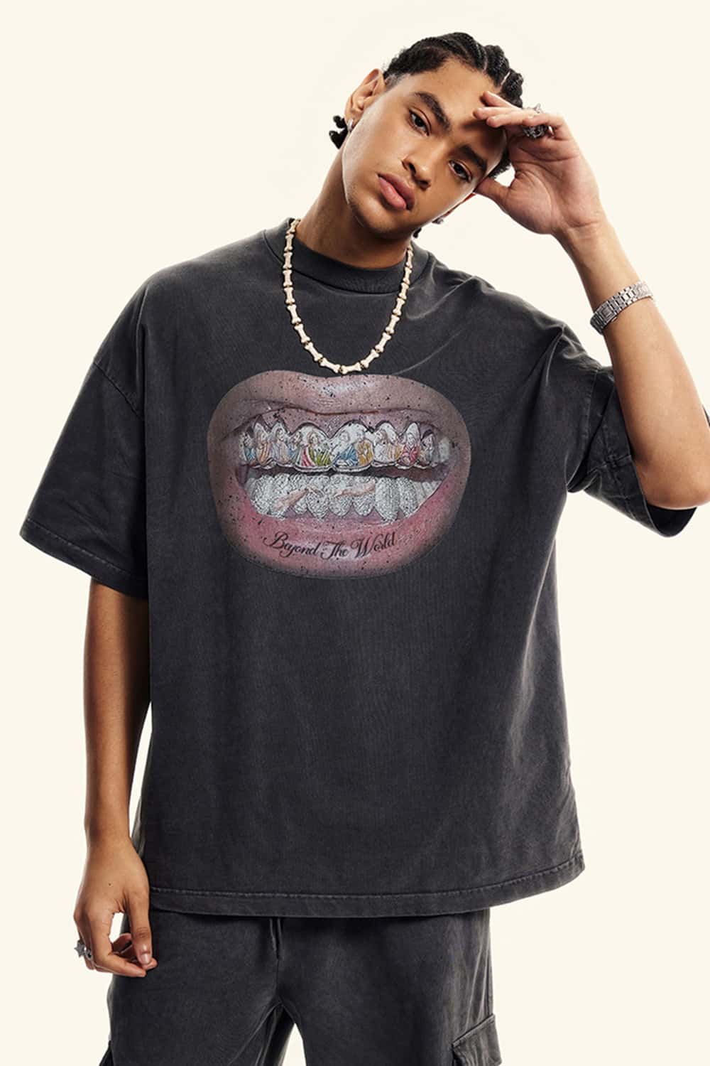 Heavyweight Vintage Washed Cotton Graphic T-Shirt