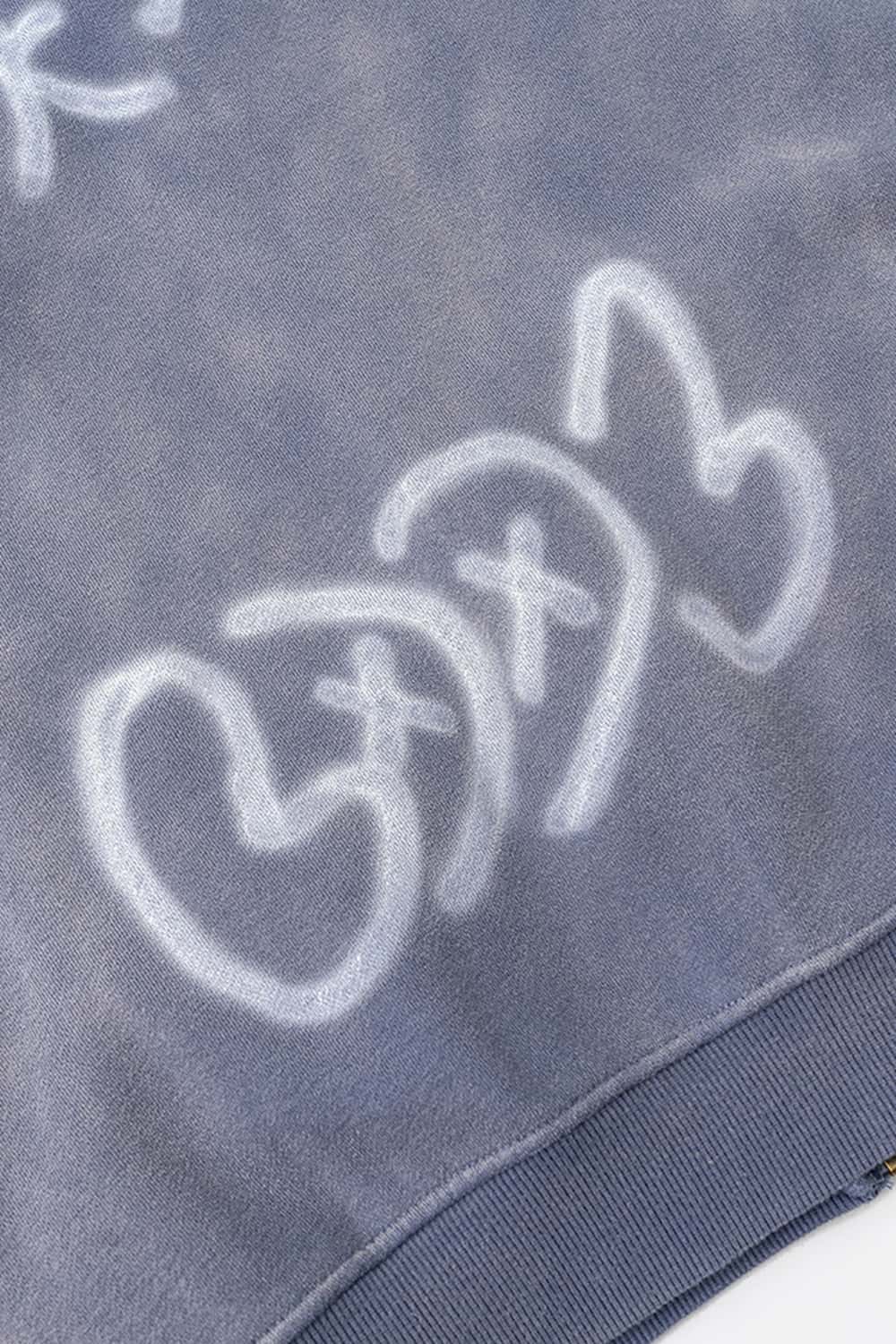 Graffiti Hand-Drawn All-Over Print Fleece Zip-Up Hoodie