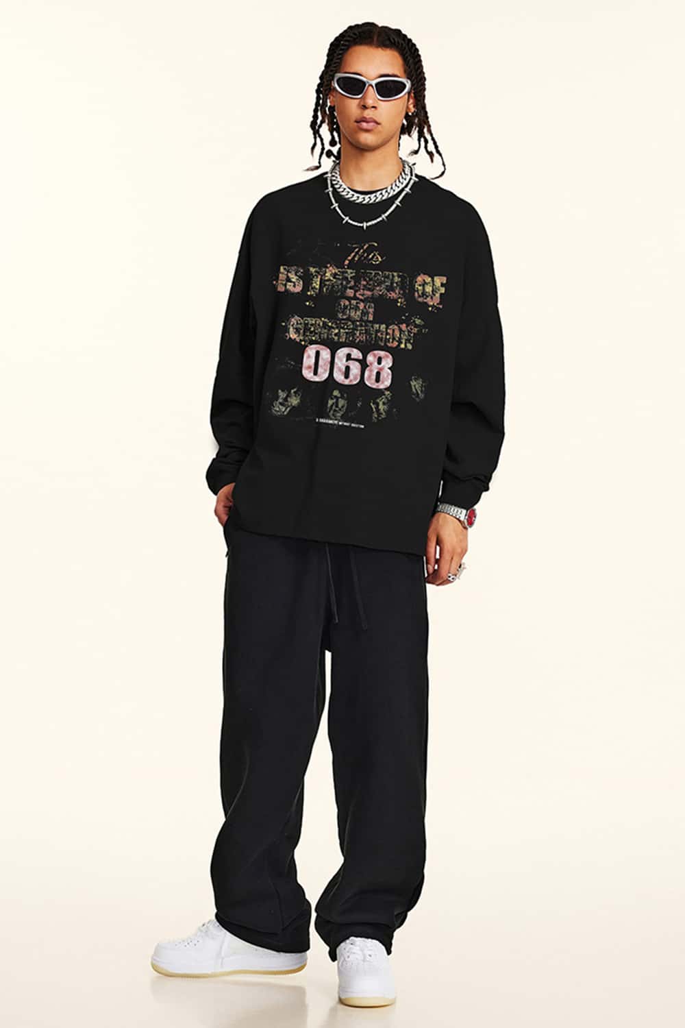 Graphic Washed Long Sleeve T-Shirt