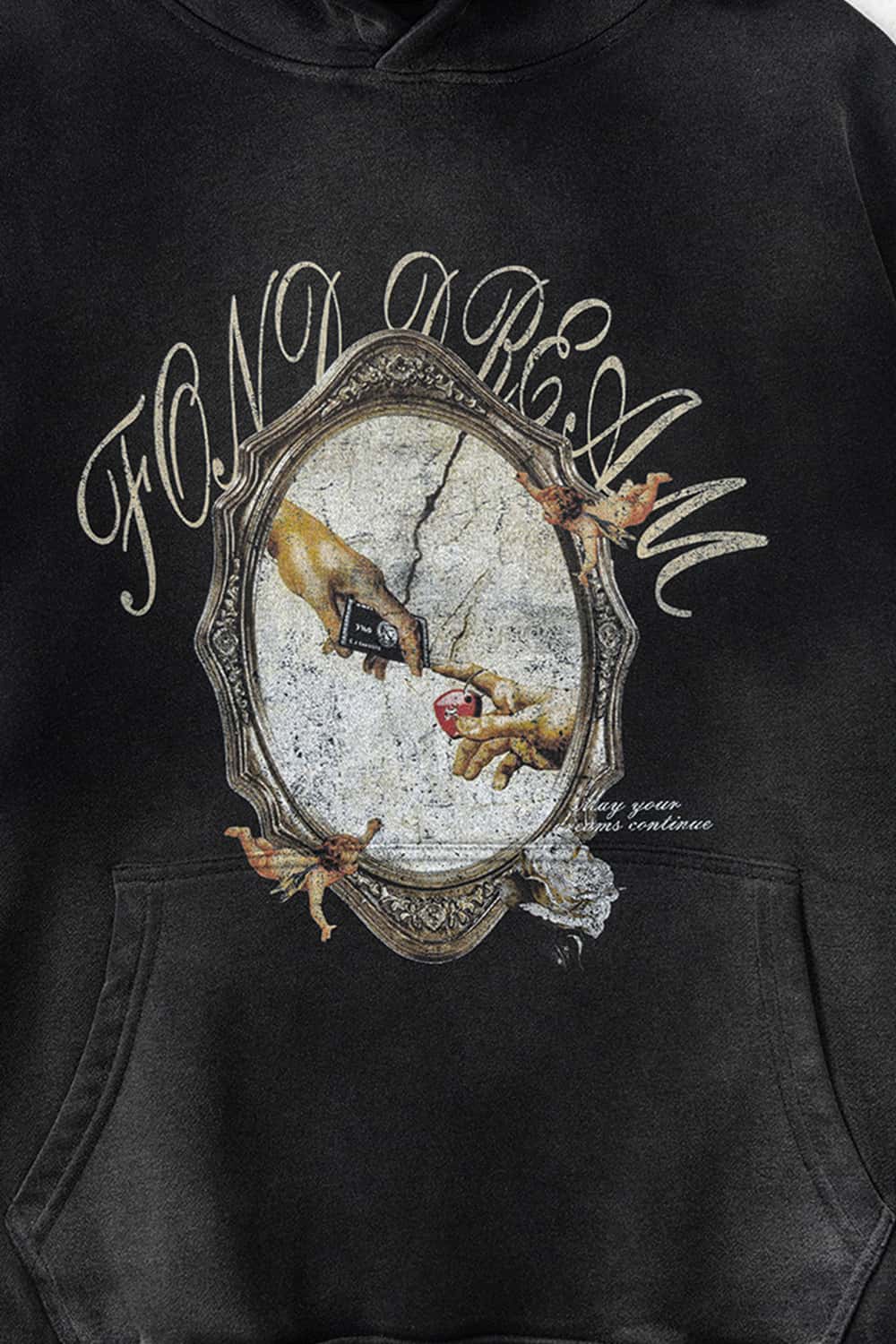 Fleece-Lined Heavy Washed Vintage Graphic Hoodie