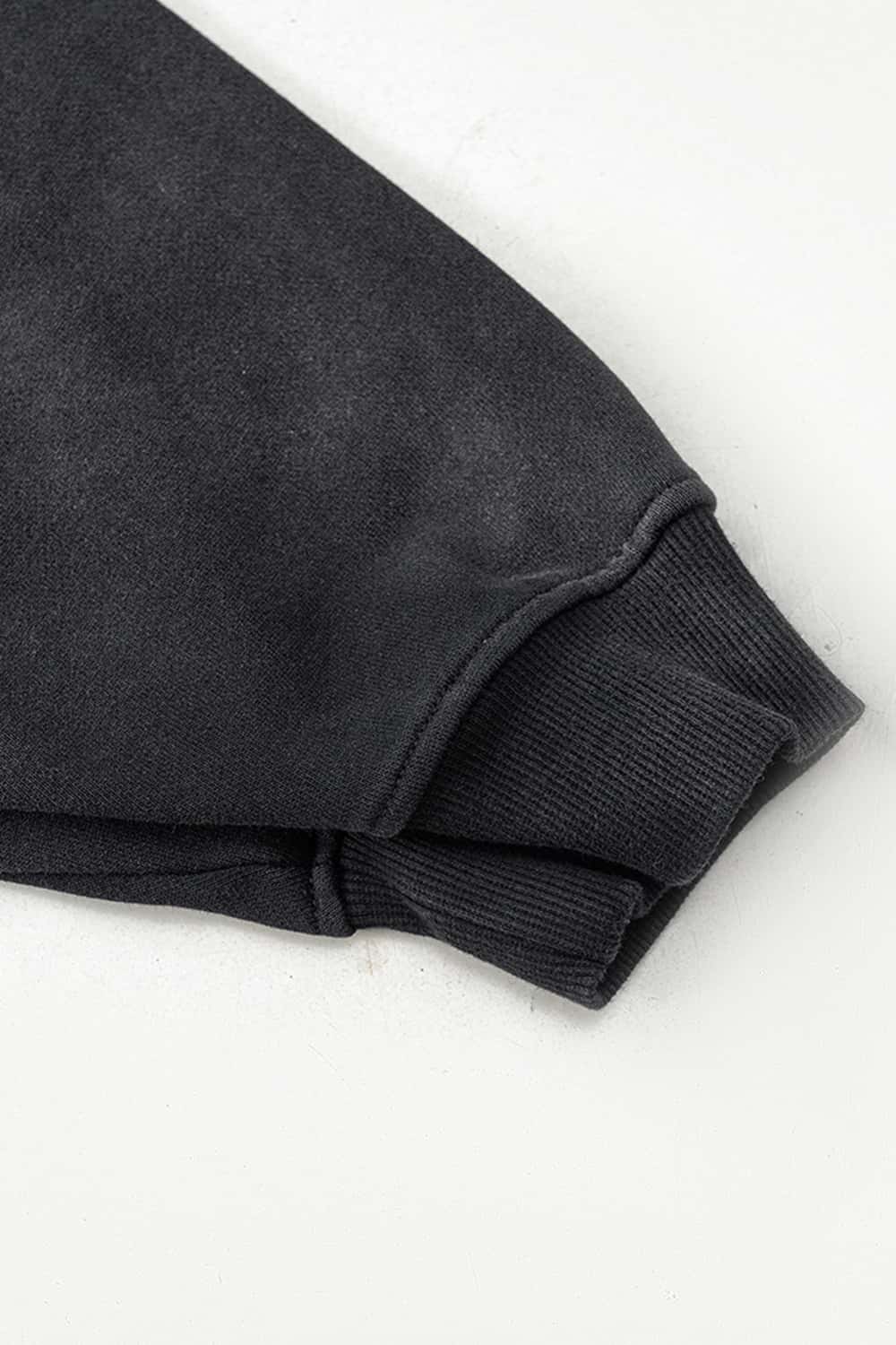 Vintage Washed Distressed Long Sleeve Hoodie