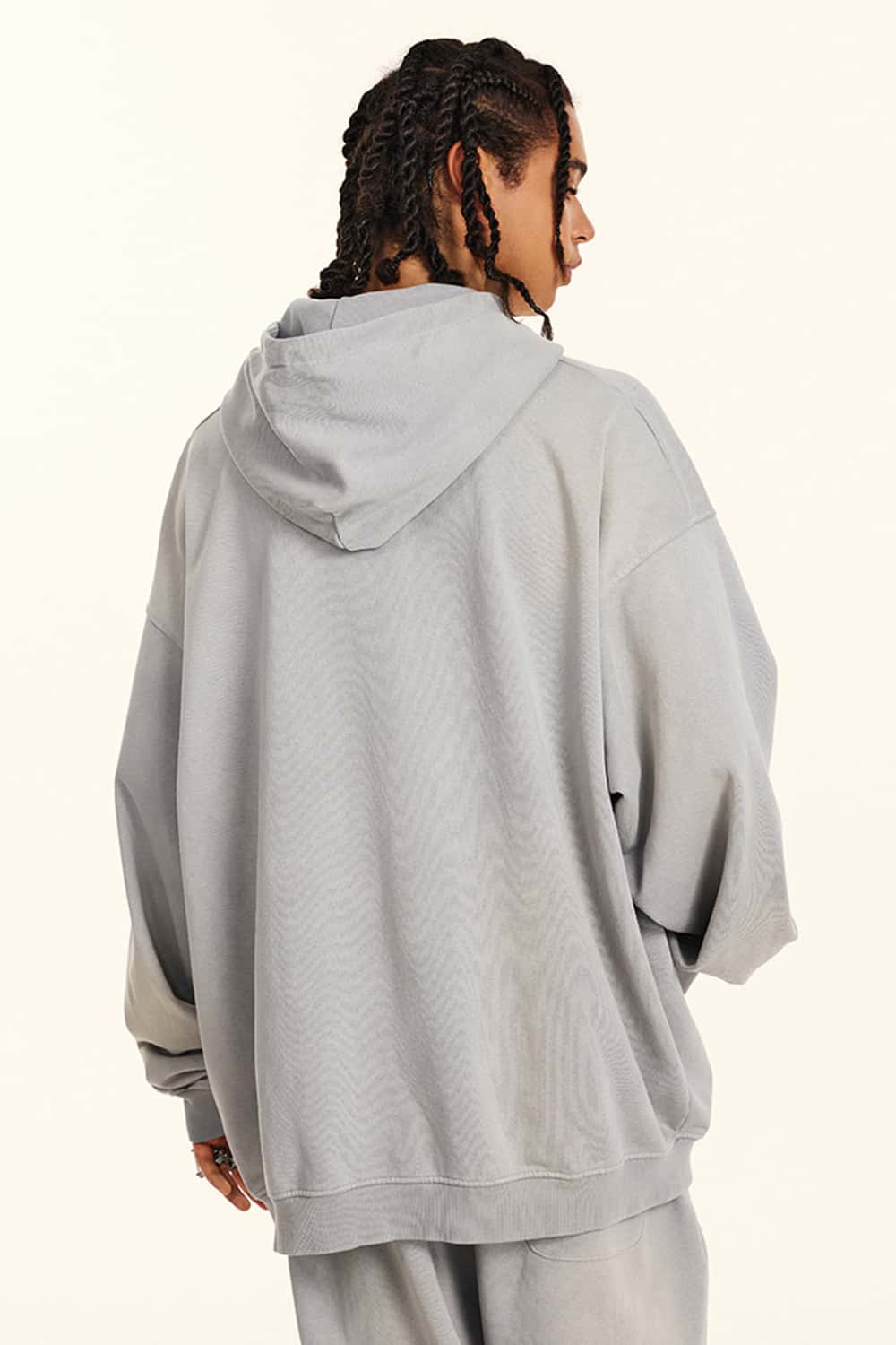 Vintage Washed Distressed Long Sleeve Hoodie