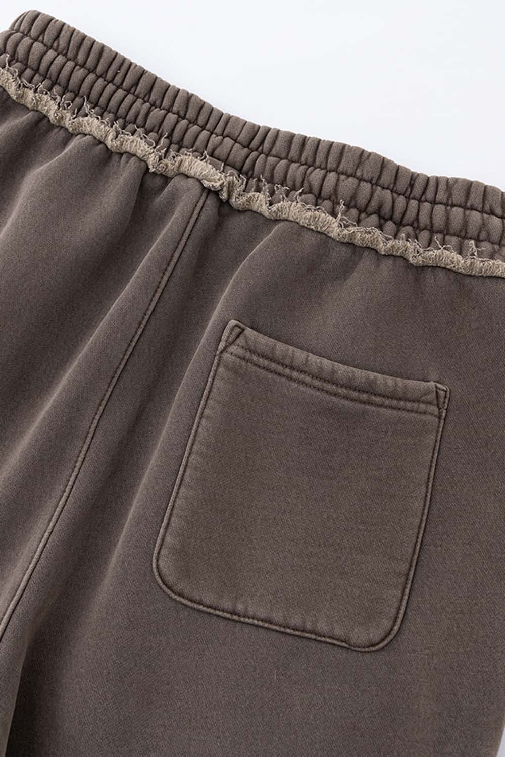 Washed Heavyweight Raw Edge Fleece Straight-Leg Pants