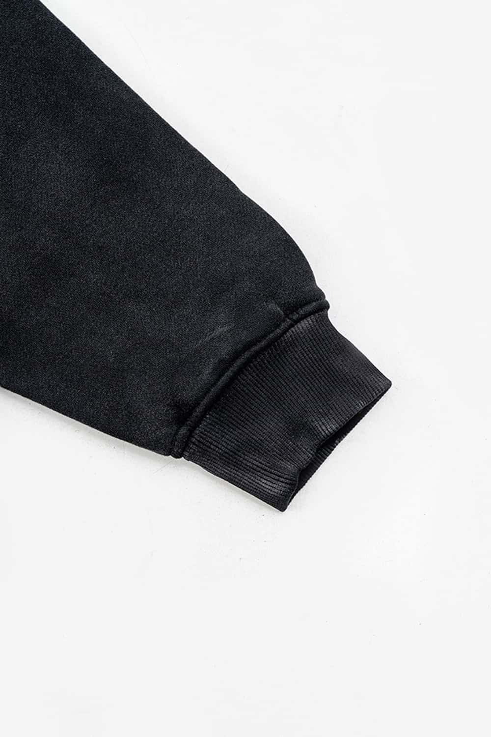 "Dark Knight" Washed Black Graphic Hoodie