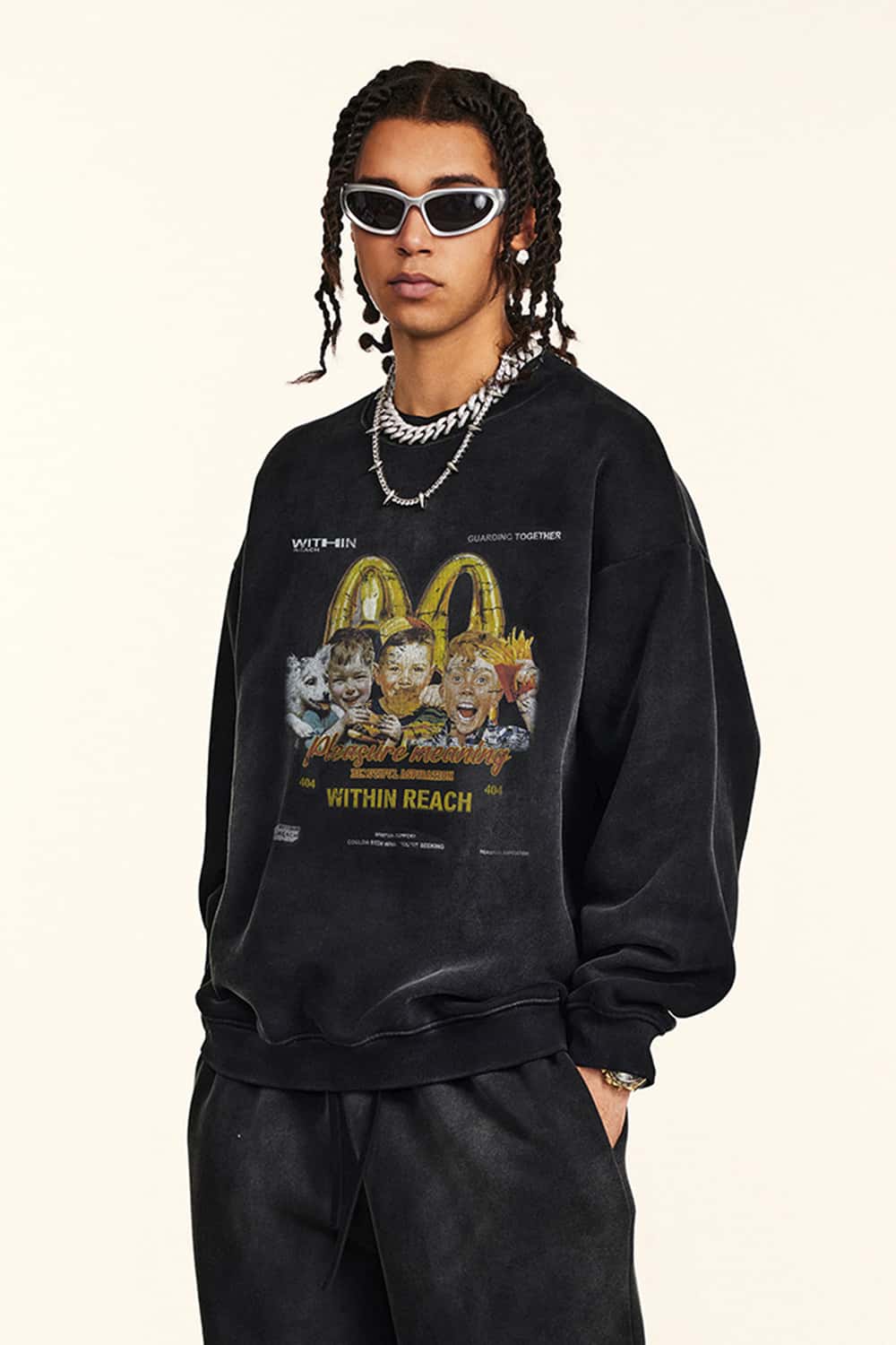 Washed Graphic Crewneck Sweatshirt