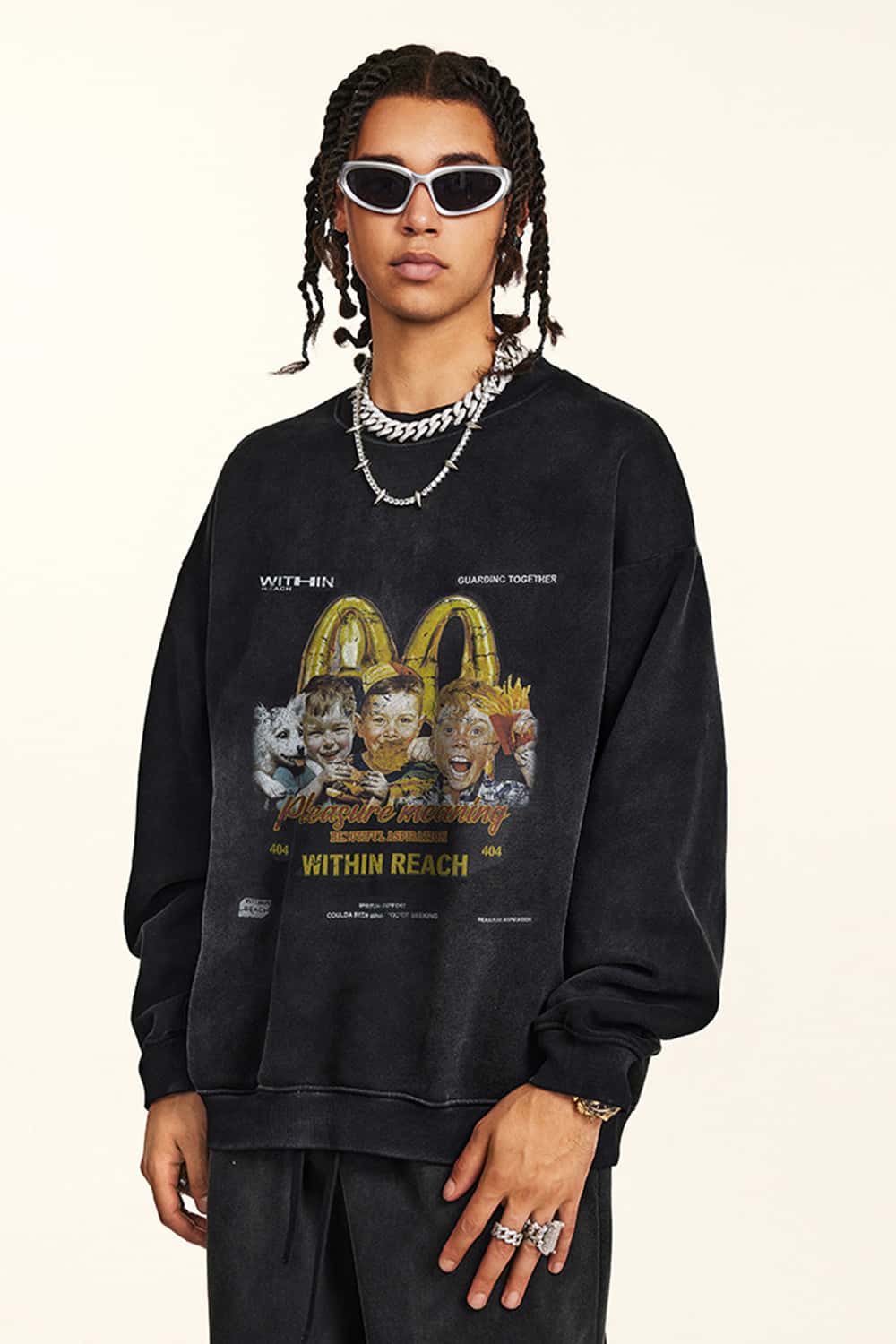 Washed Graphic Crewneck Sweatshirt