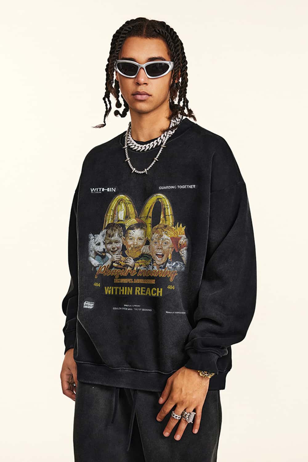 Washed Graphic Crewneck Sweatshirt
