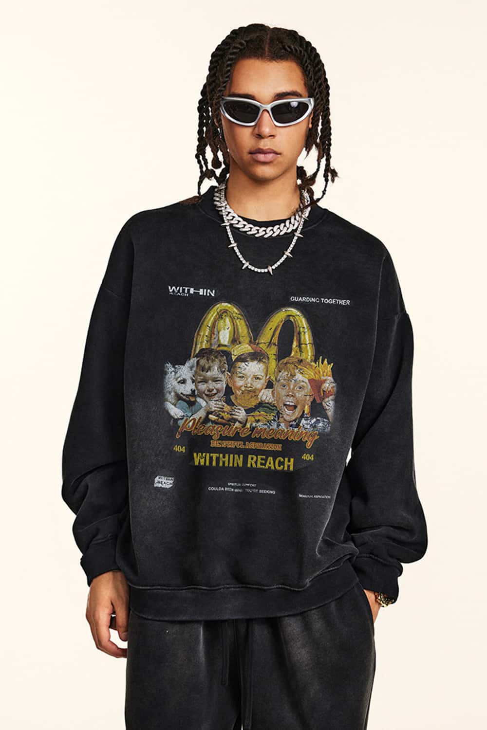 Washed Graphic Crewneck Sweatshirt