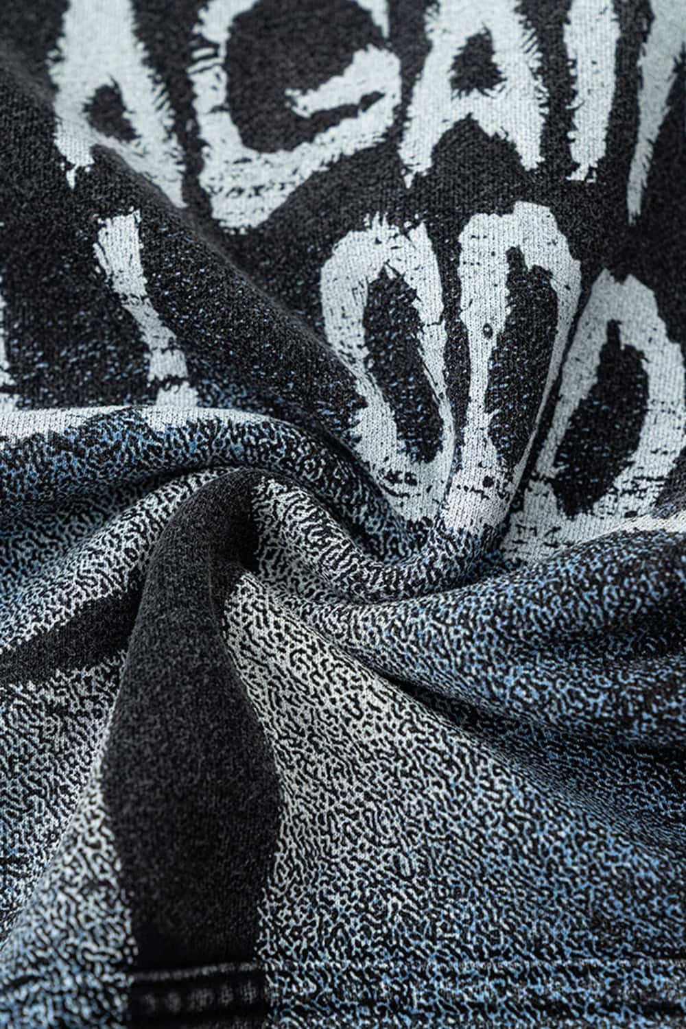 Fleece-Lined Thick Washed Black Hoodie with Kangaroo Pocket