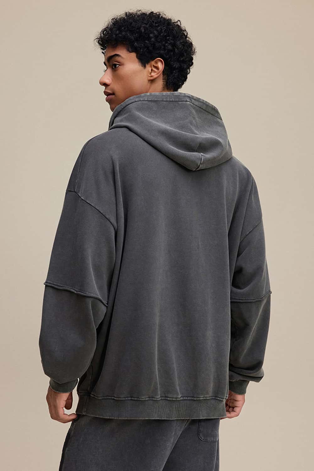 Heavyweight Vintage Two-Layer Washed Snow Fleece Hoodie