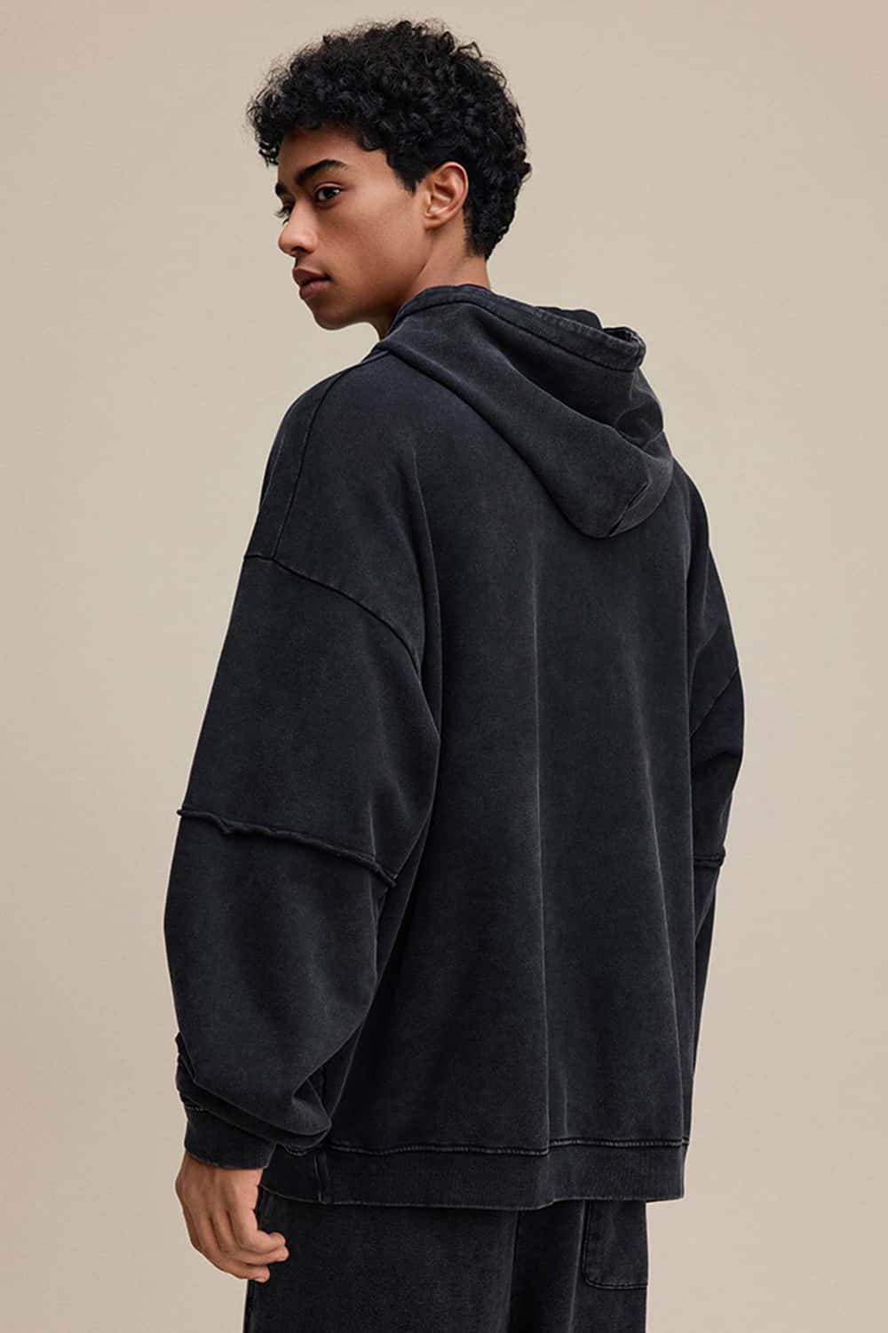 Heavyweight Vintage Two-Layer Washed Snow Fleece Hoodie