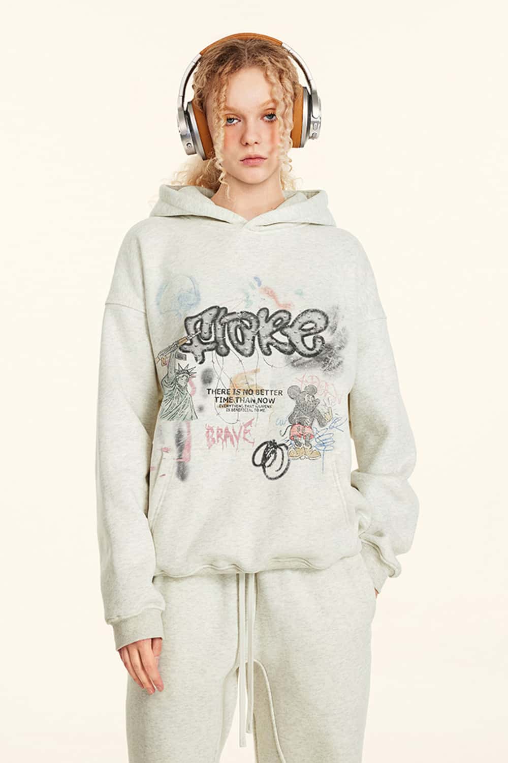 Graffiti Print Pullover Hoodie