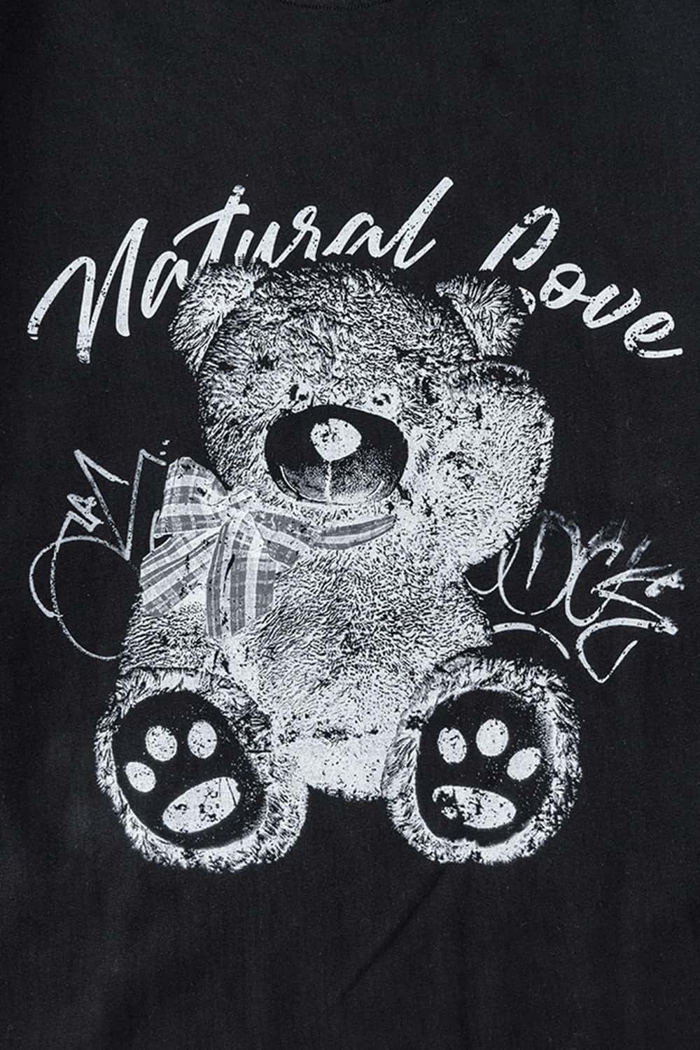 Lightweight Washed X-Ray Bear Graphic Long Sleeve Tee