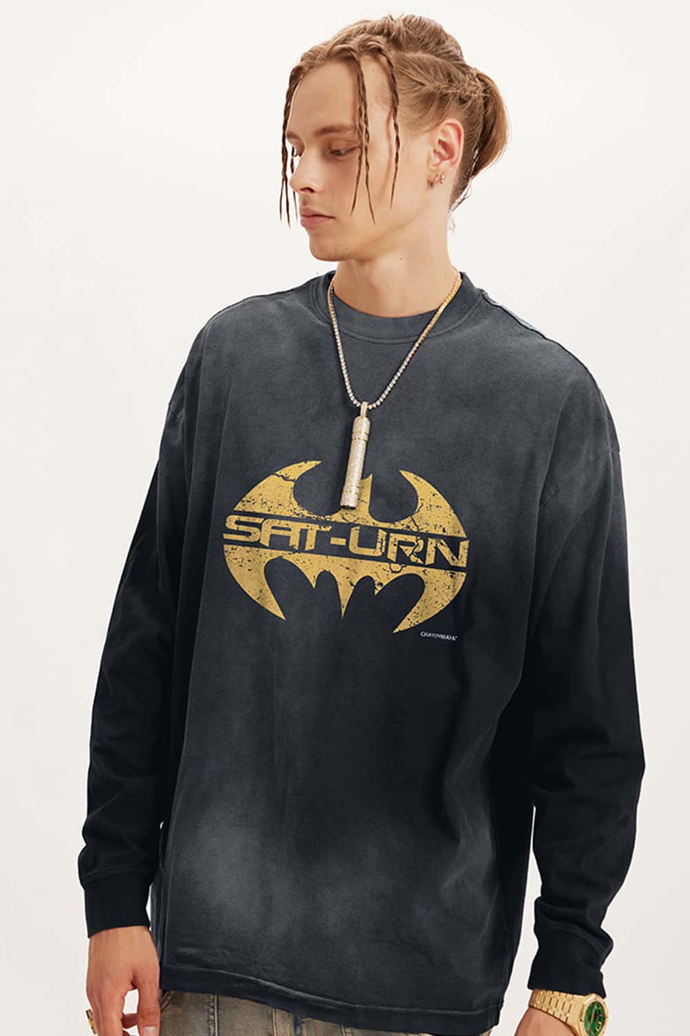 Heavyweight Washed Cotton Digital Print Long Sleeve Tee