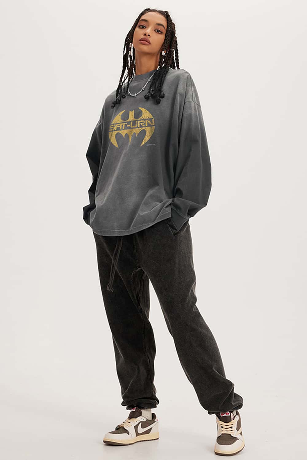 Heavyweight Washed Cotton Digital Print Long Sleeve Tee