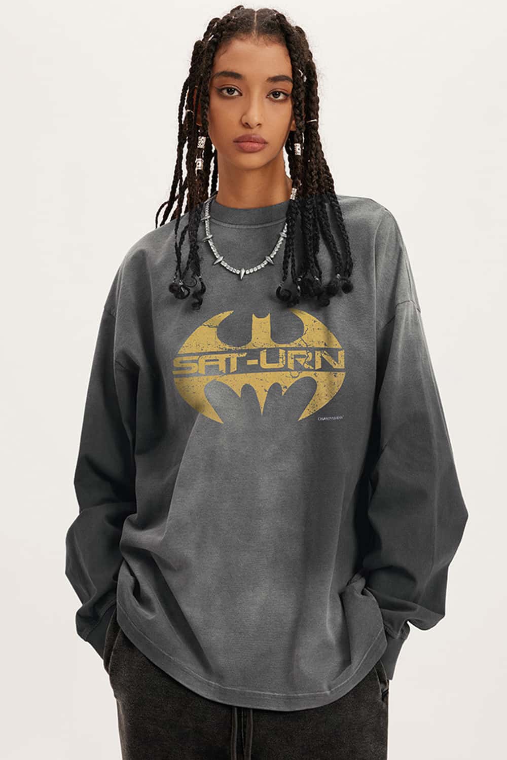 Heavyweight Washed Cotton Digital Print Long Sleeve Tee