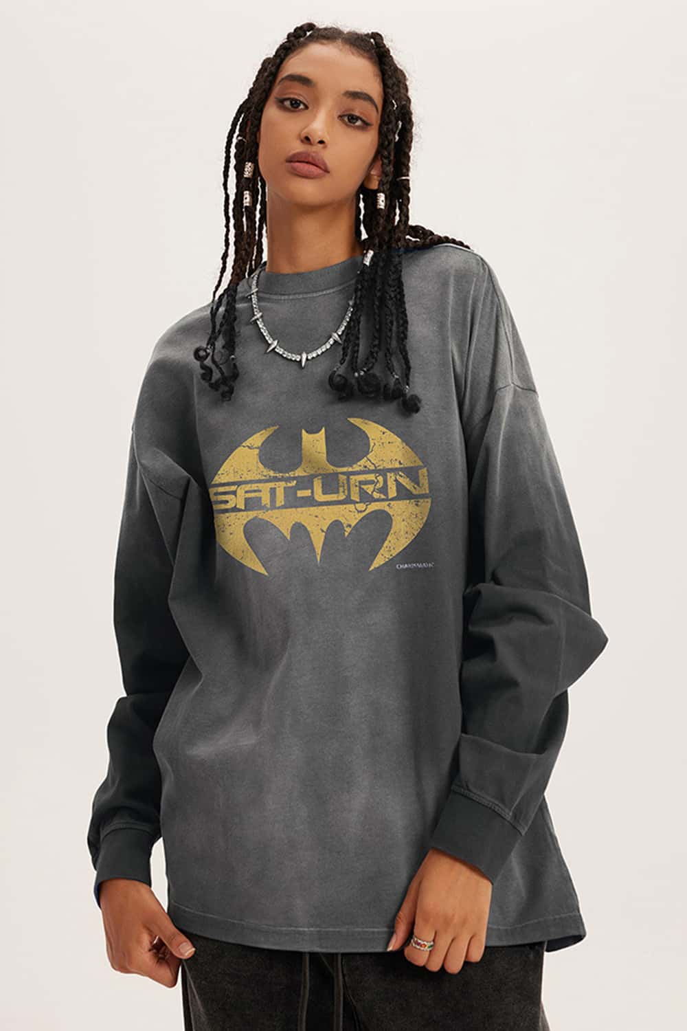 Heavyweight Washed Cotton Digital Print Long Sleeve Tee