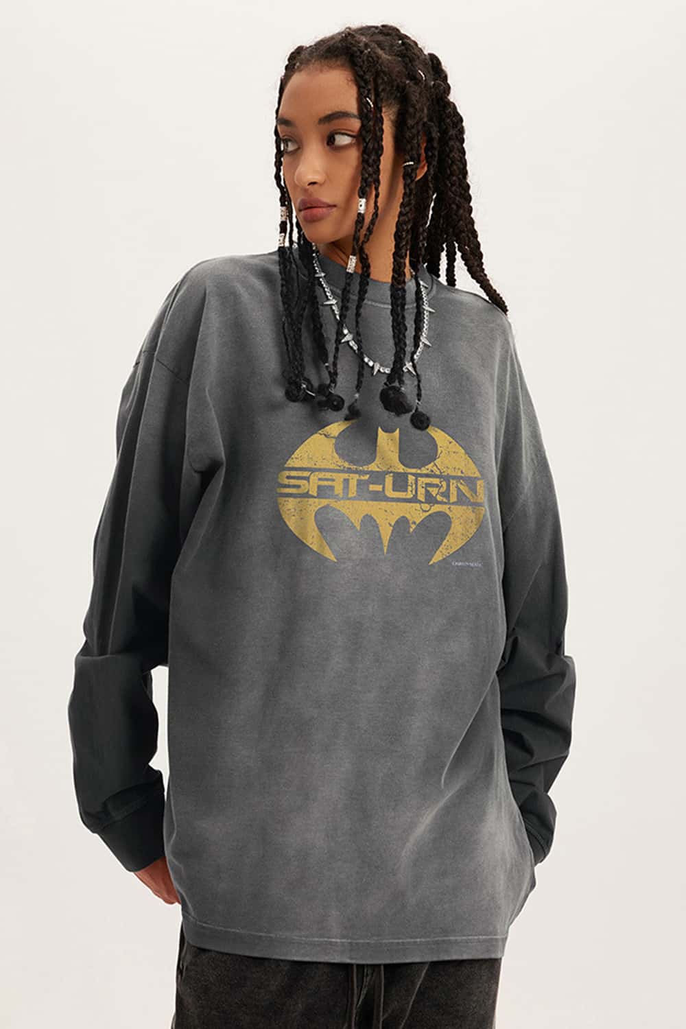Heavyweight Washed Cotton Digital Print Long Sleeve Tee