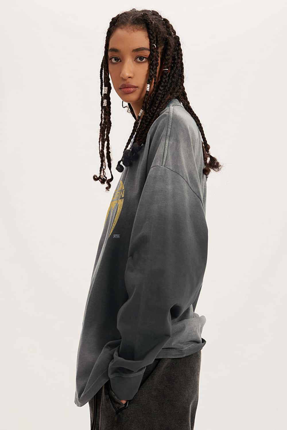 Heavyweight Washed Cotton Digital Print Long Sleeve Tee