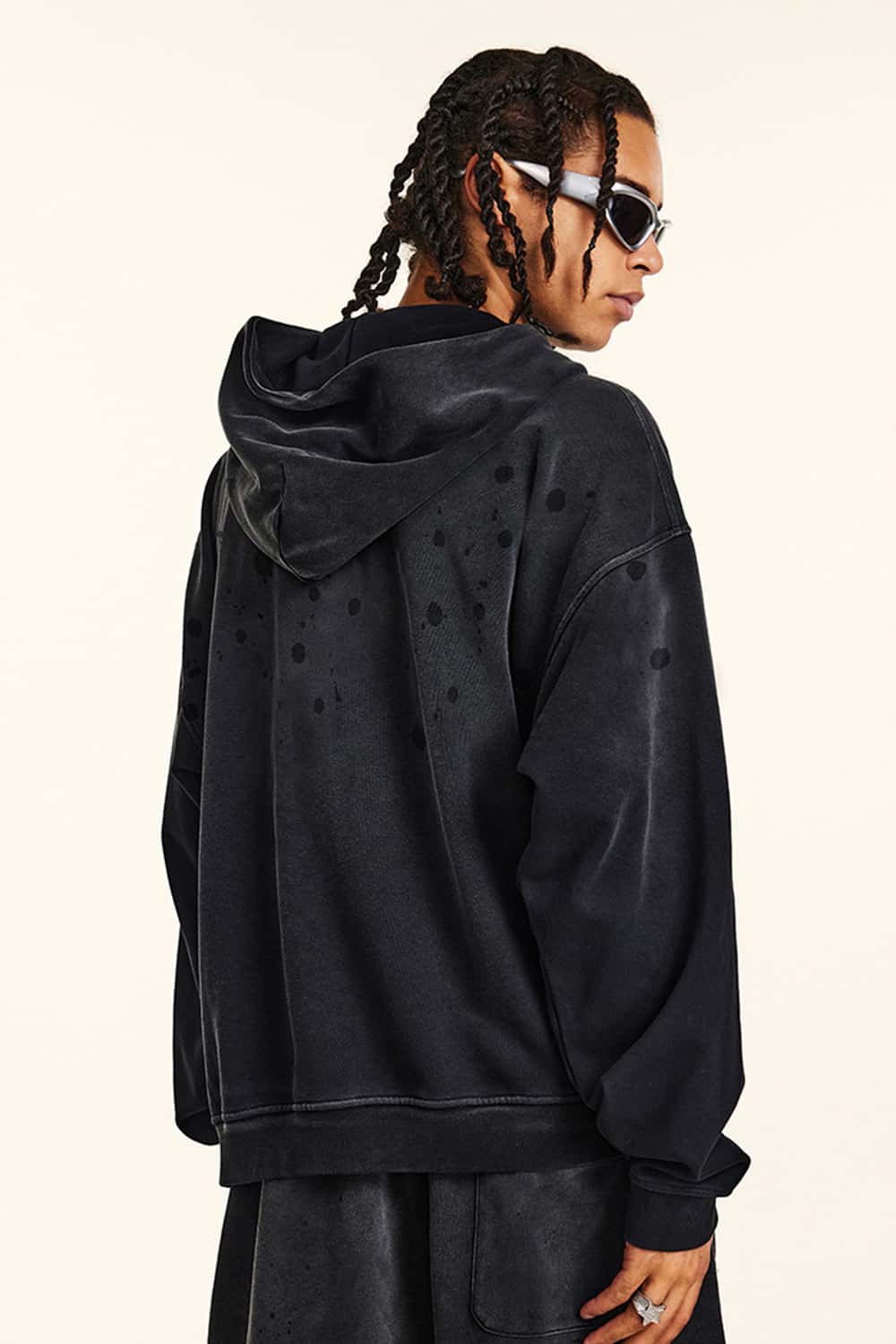 Heavyweight Zip-Up Washed Hoodie Jacket