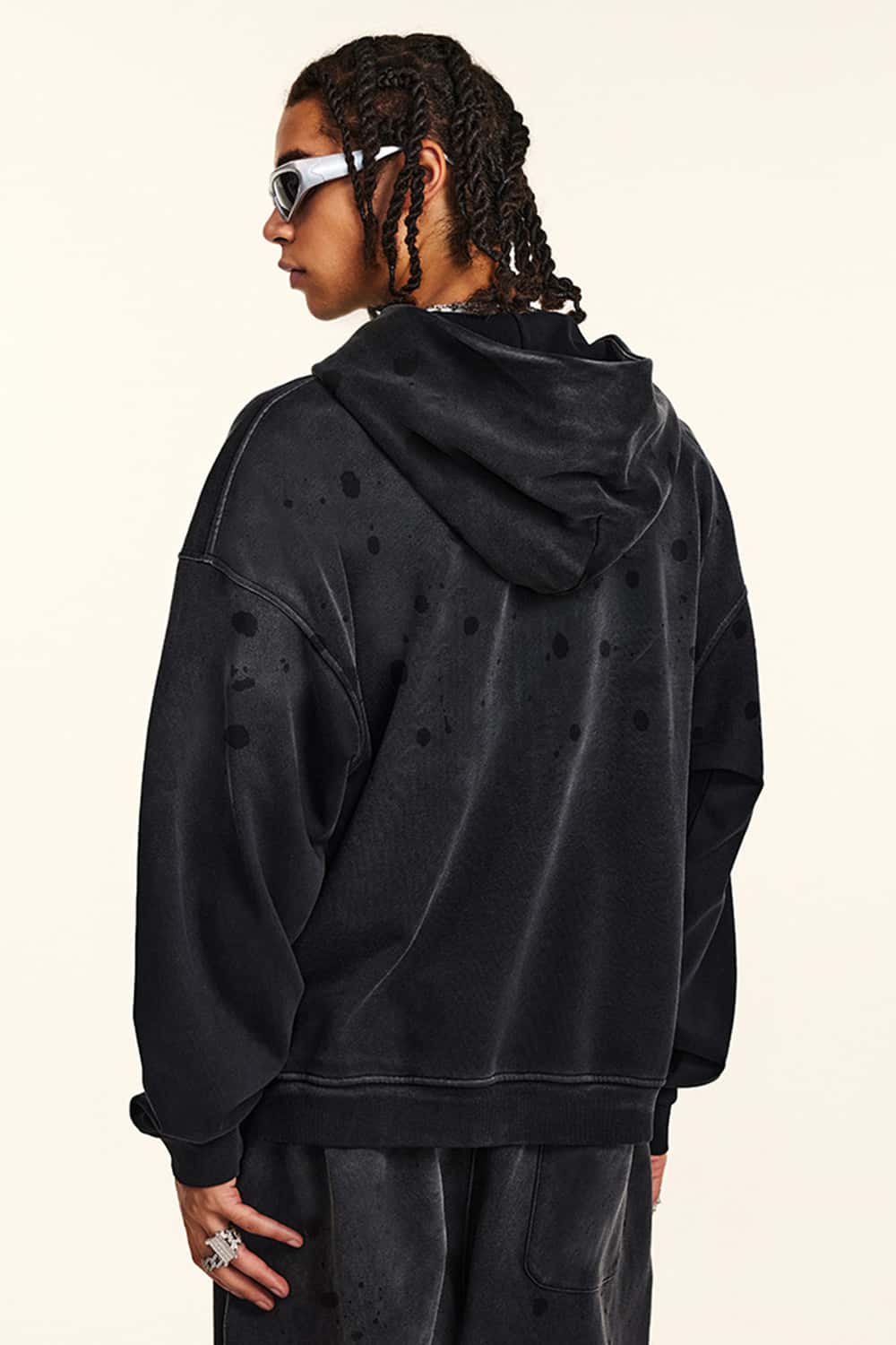 Heavyweight Zip-Up Washed Hoodie Jacket
