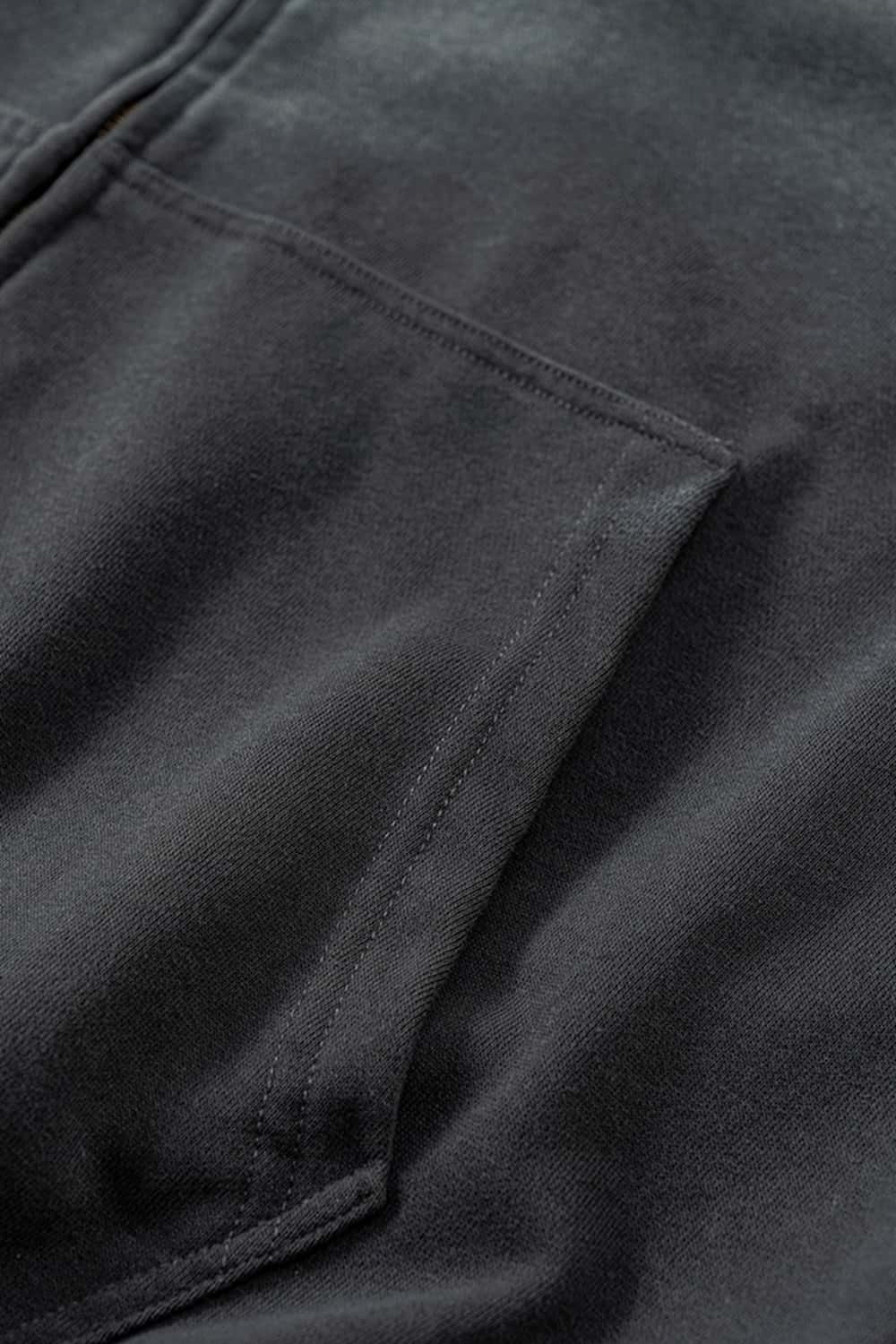 Heavyweight Zip-Up Washed Hoodie Jacket