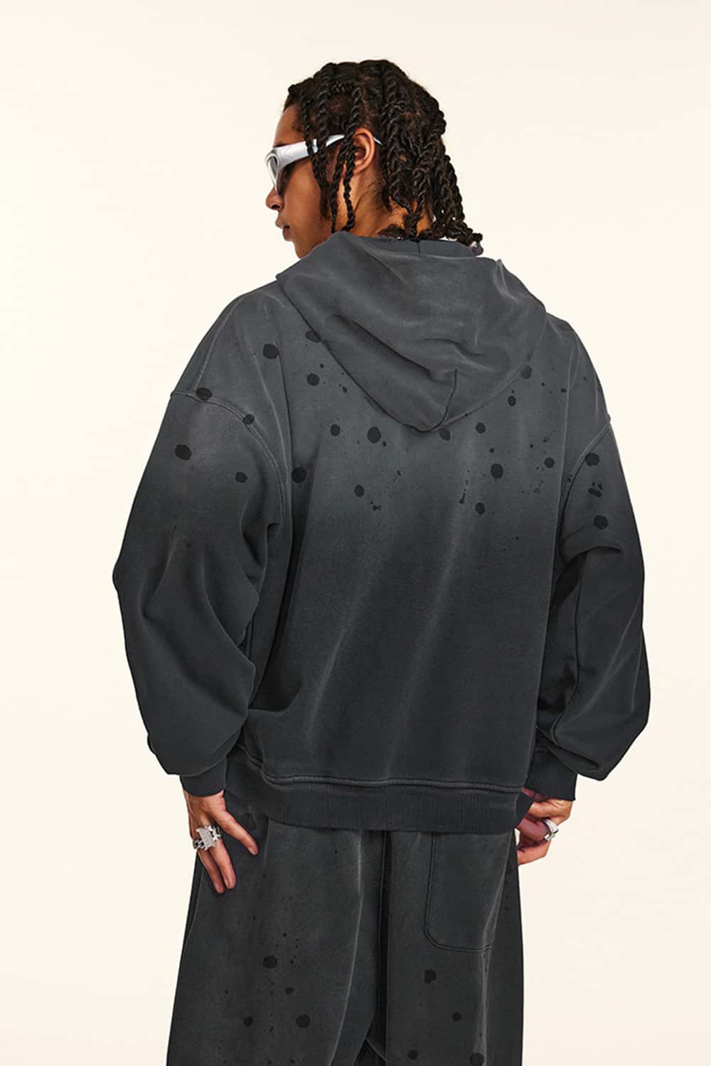 Heavyweight Zip-Up Washed Hoodie Jacket