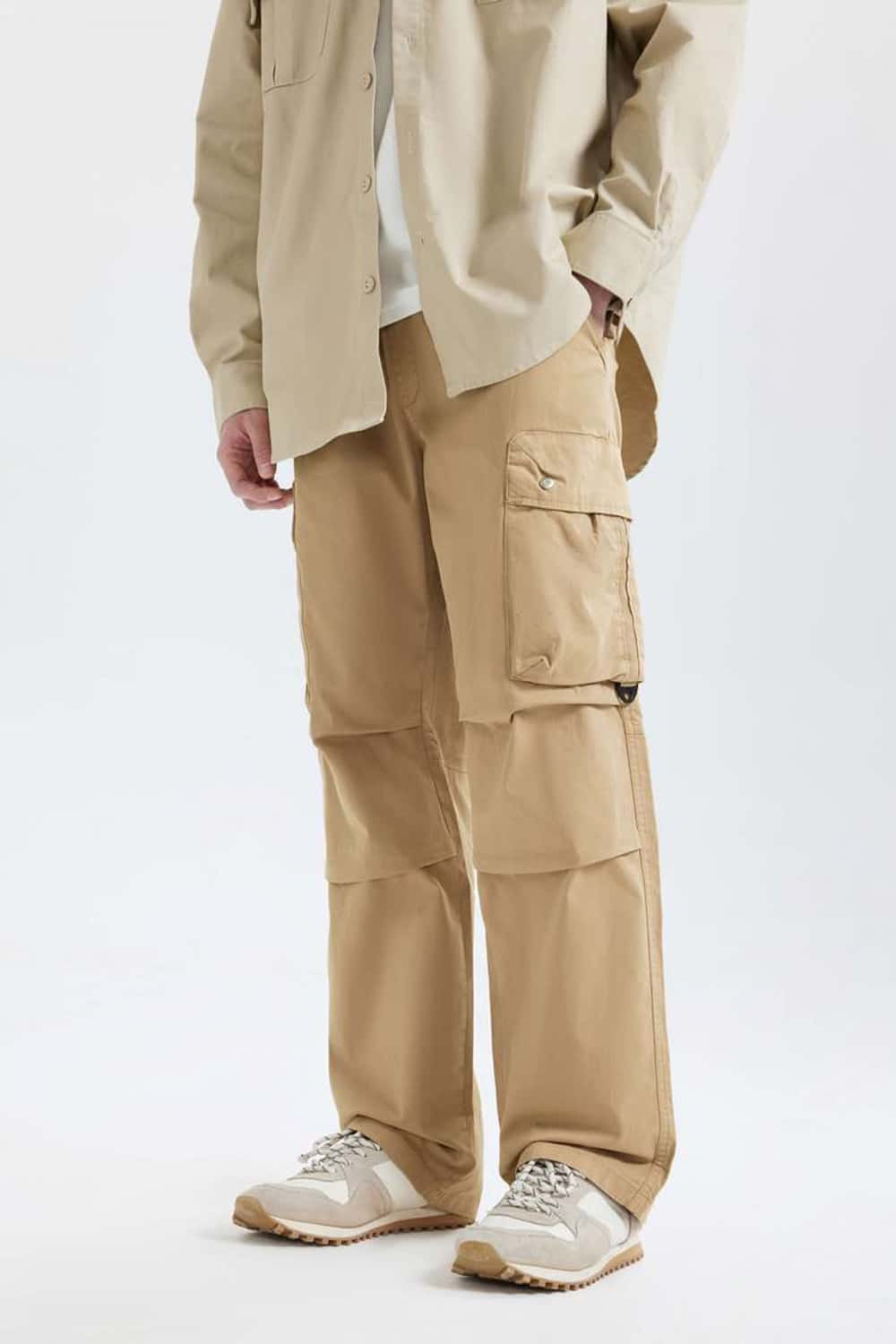 Multi-Pocket Cargo Paratrooper Pants _ Solid Color Utility Trousers