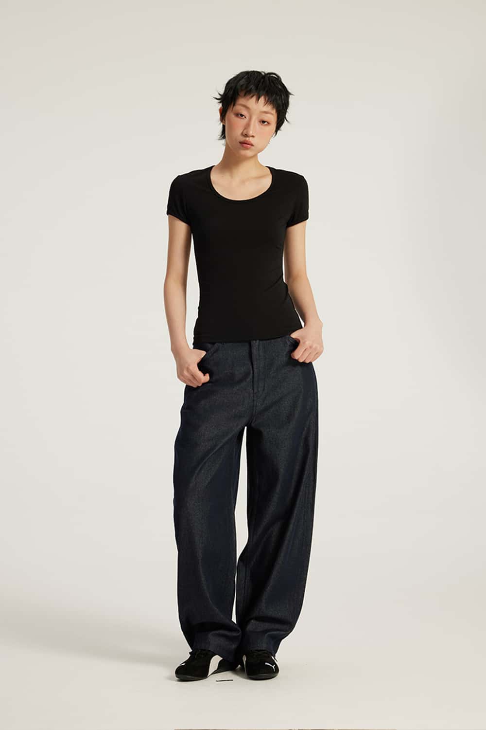 U-Neck Breathable Basic Short Sleeve T-Shirt