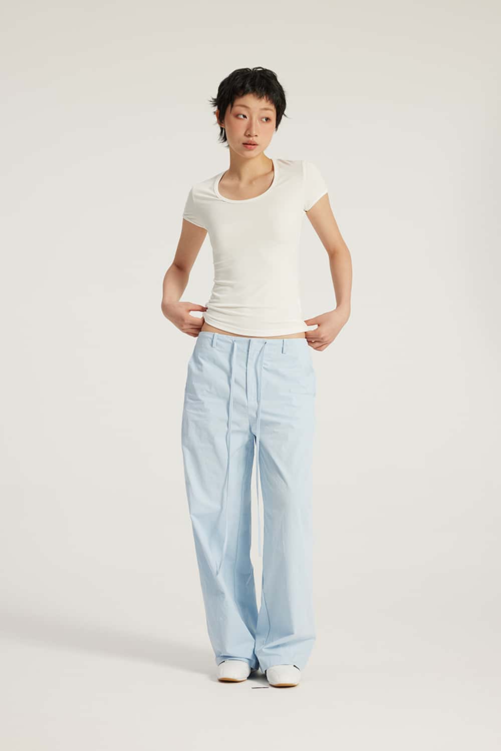 U-Neck Breathable Basic Short Sleeve T-Shirt