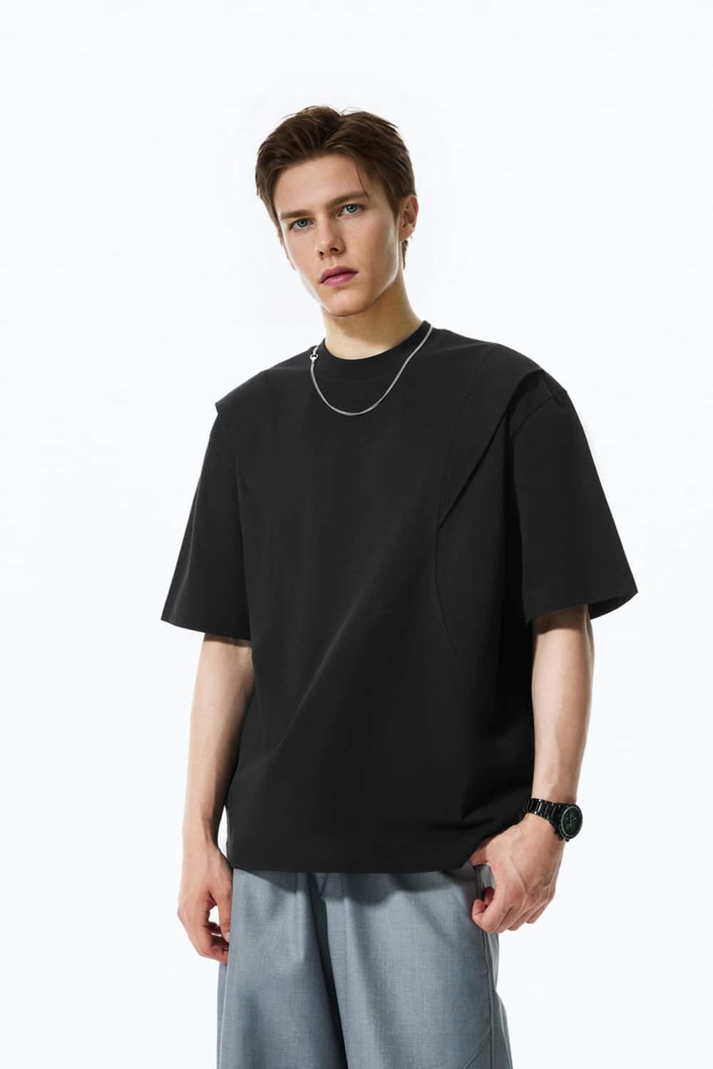 260g Heavyweight Deconstructed Panel Short Sleeve T-Shirt _ Cool Touch Base Layer