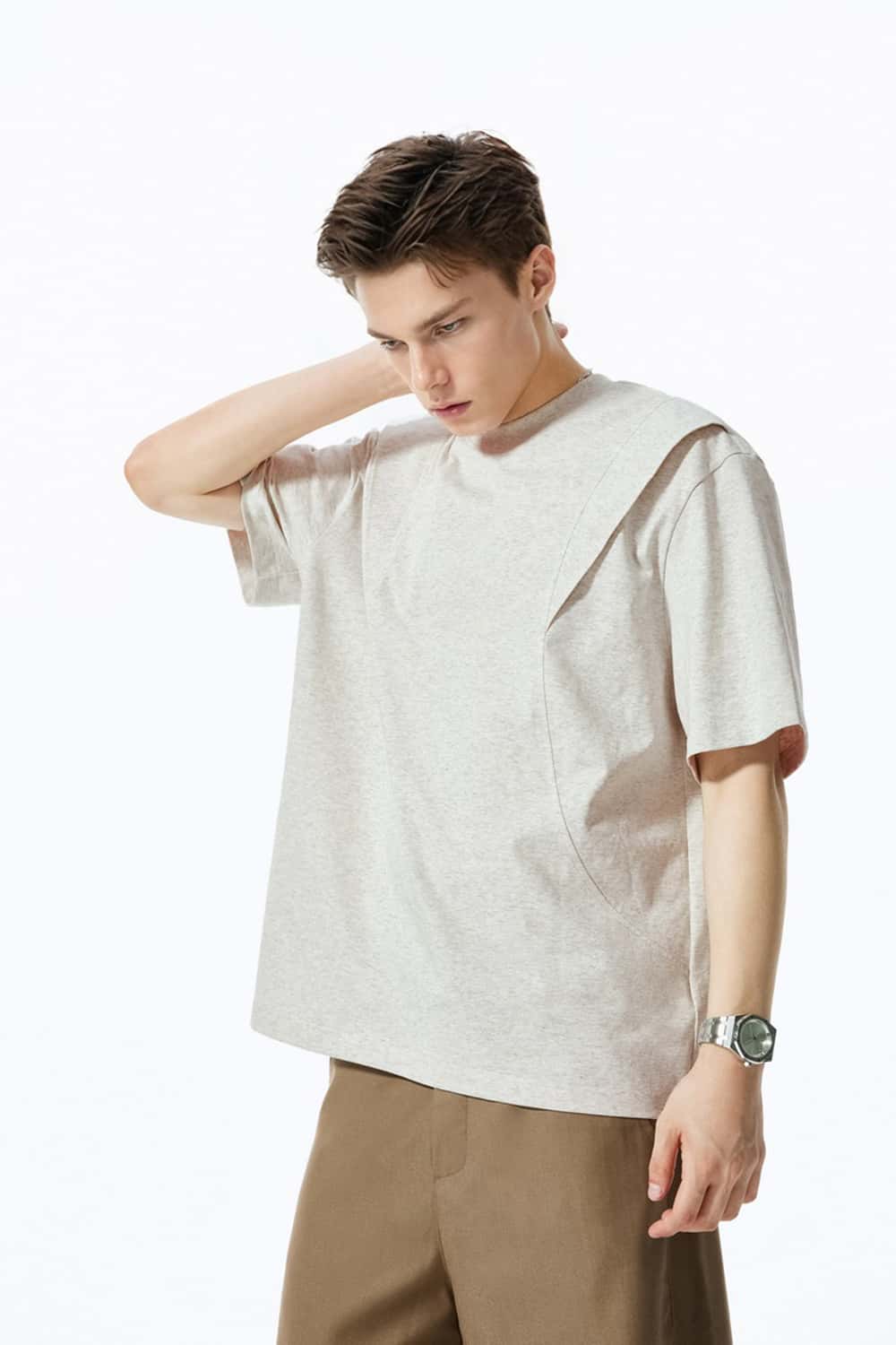 260g Heavyweight Deconstructed Panel Short Sleeve T-Shirt _ Cool Touch Base Layer