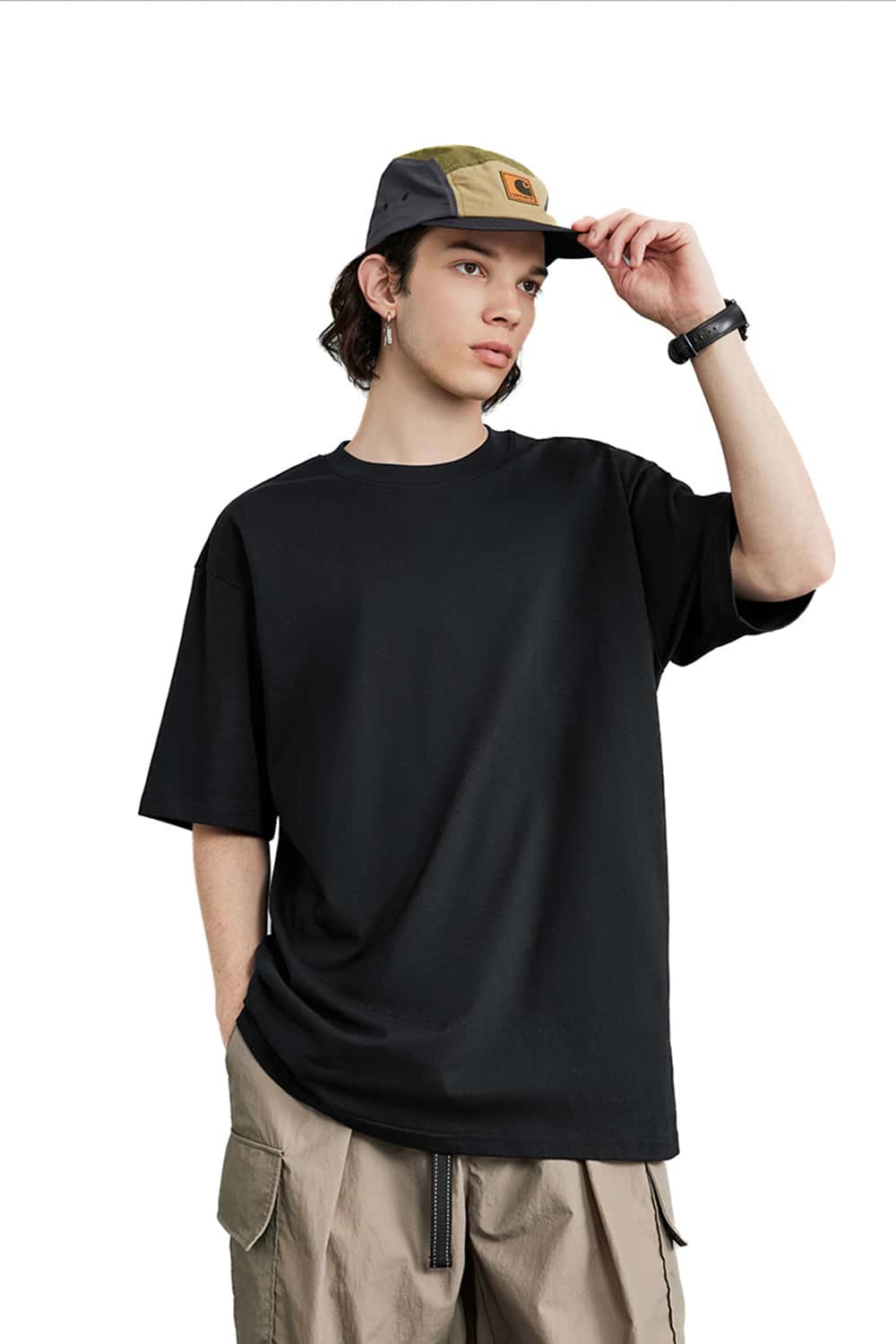 265g Heavyweight Pure Cotton Drop Shoulder Solid Color T-Shirt