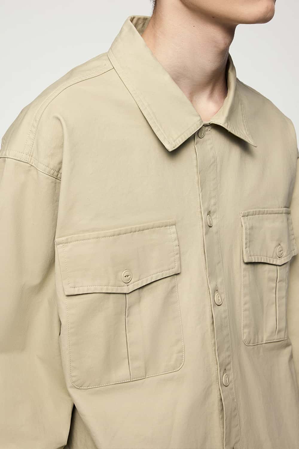 Thick Dense Cotton Workwear Shirt Jacket