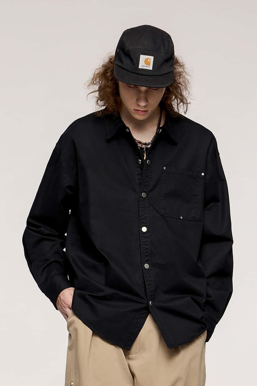 Double-Twill Workwear Shirt Jacket Long Sleeve Overshirt