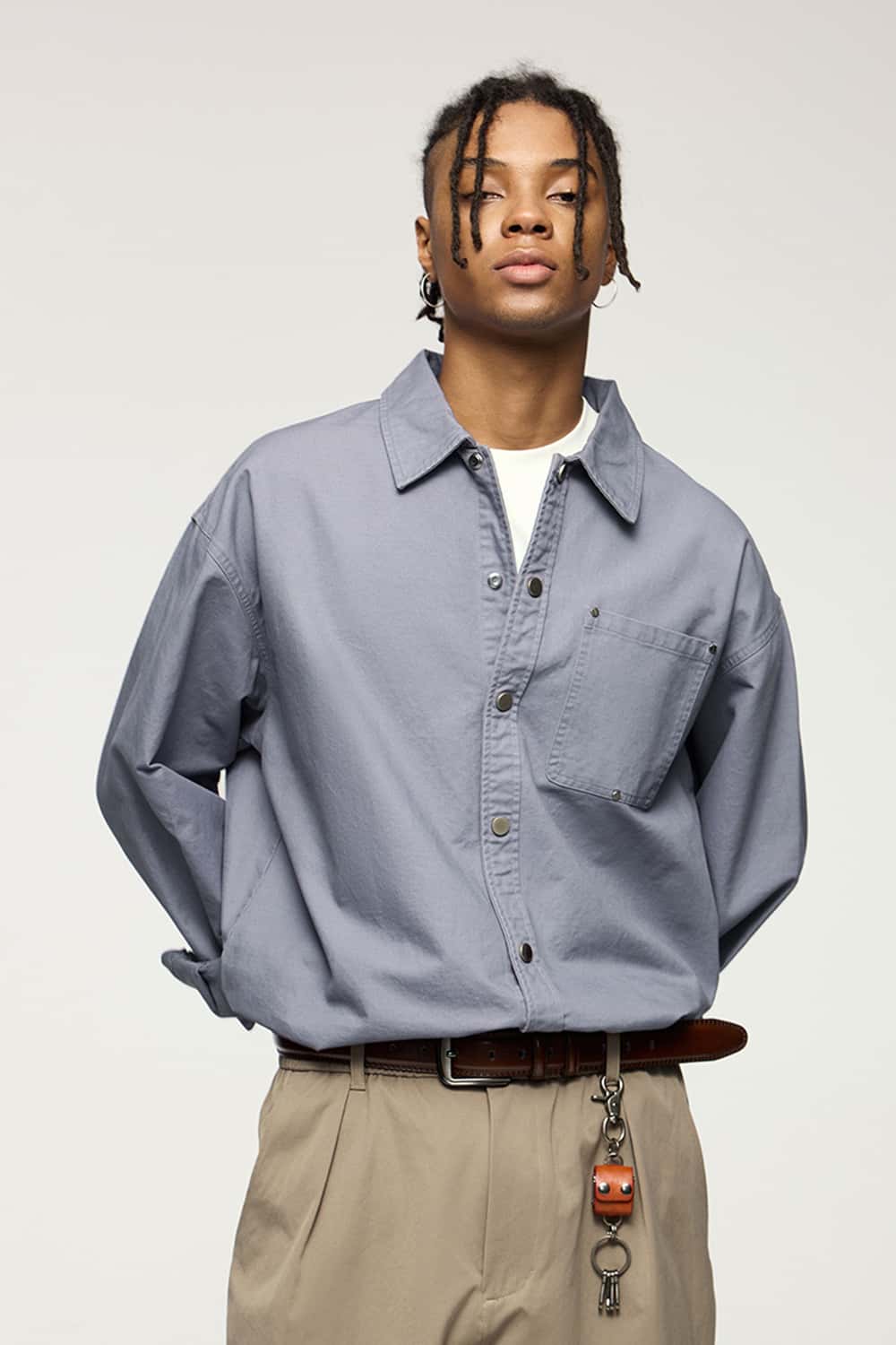 Double-Twill Workwear Shirt Jacket Long Sleeve Overshirt