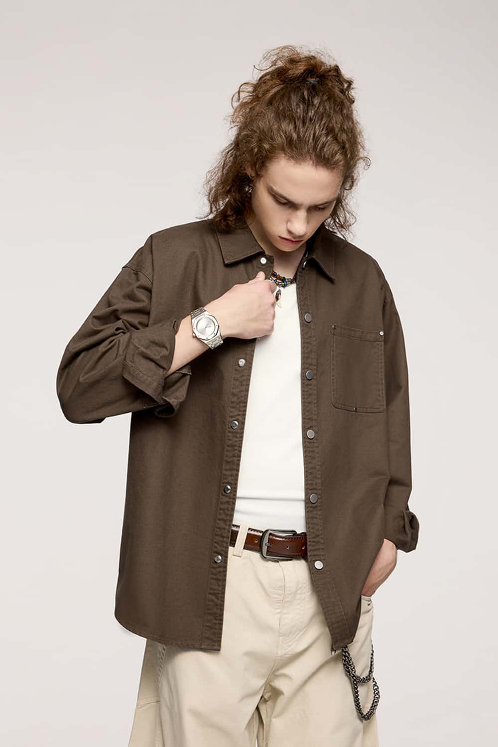 Double-Twill Workwear Shirt Jacket Long Sleeve Overshirt