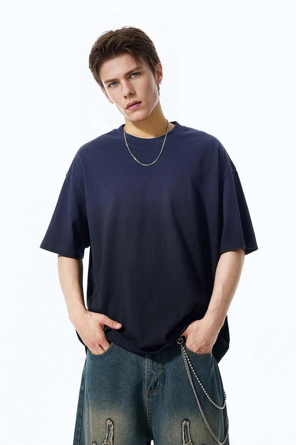 Dip-Dye Gradient 270g Vintage Washed Oversized Cotton T-Shirt