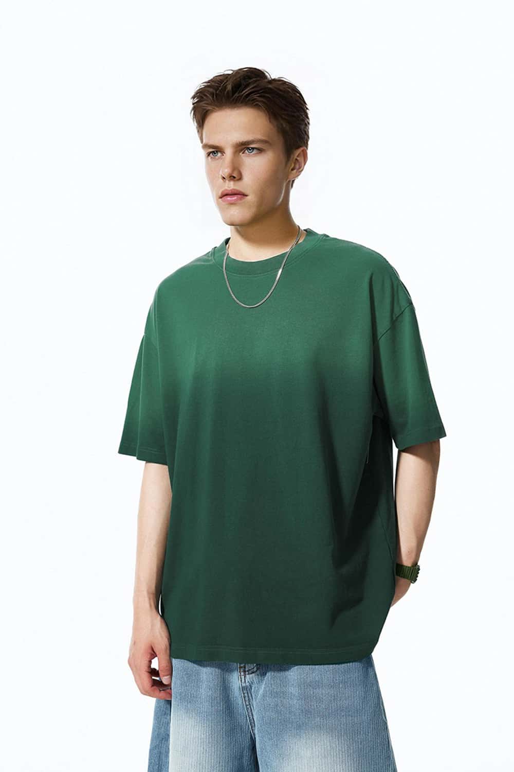 Dip-Dye Gradient 270g Vintage Washed Oversized Cotton T-Shirt