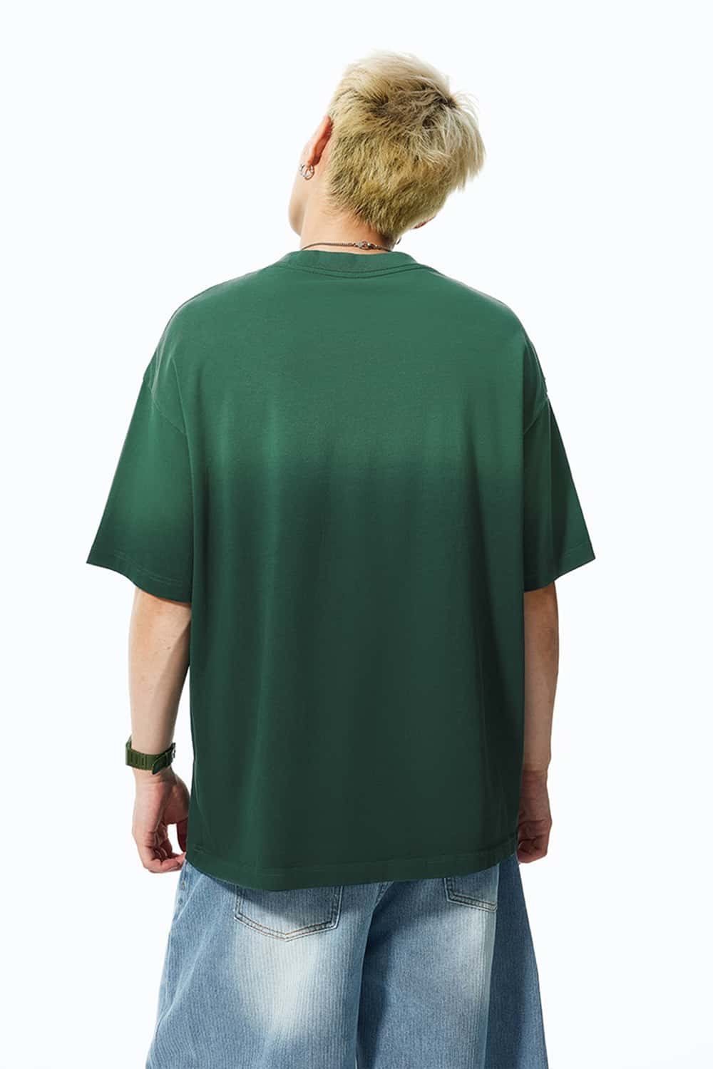 Dip-Dye Gradient 270g Vintage Washed Oversized Cotton T-Shirt